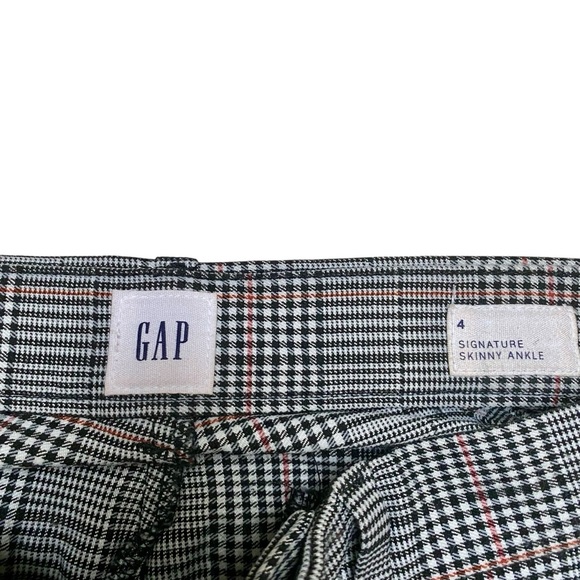 Gap Signature Skinny Ankle Pants Size 4 Plaid Check Stretch Work Trousers - Picture 9 of 11
